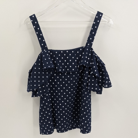 J. Crew Swiss Dot Off The Shoulder Ruffle Top NEW - Picture 5 of 10